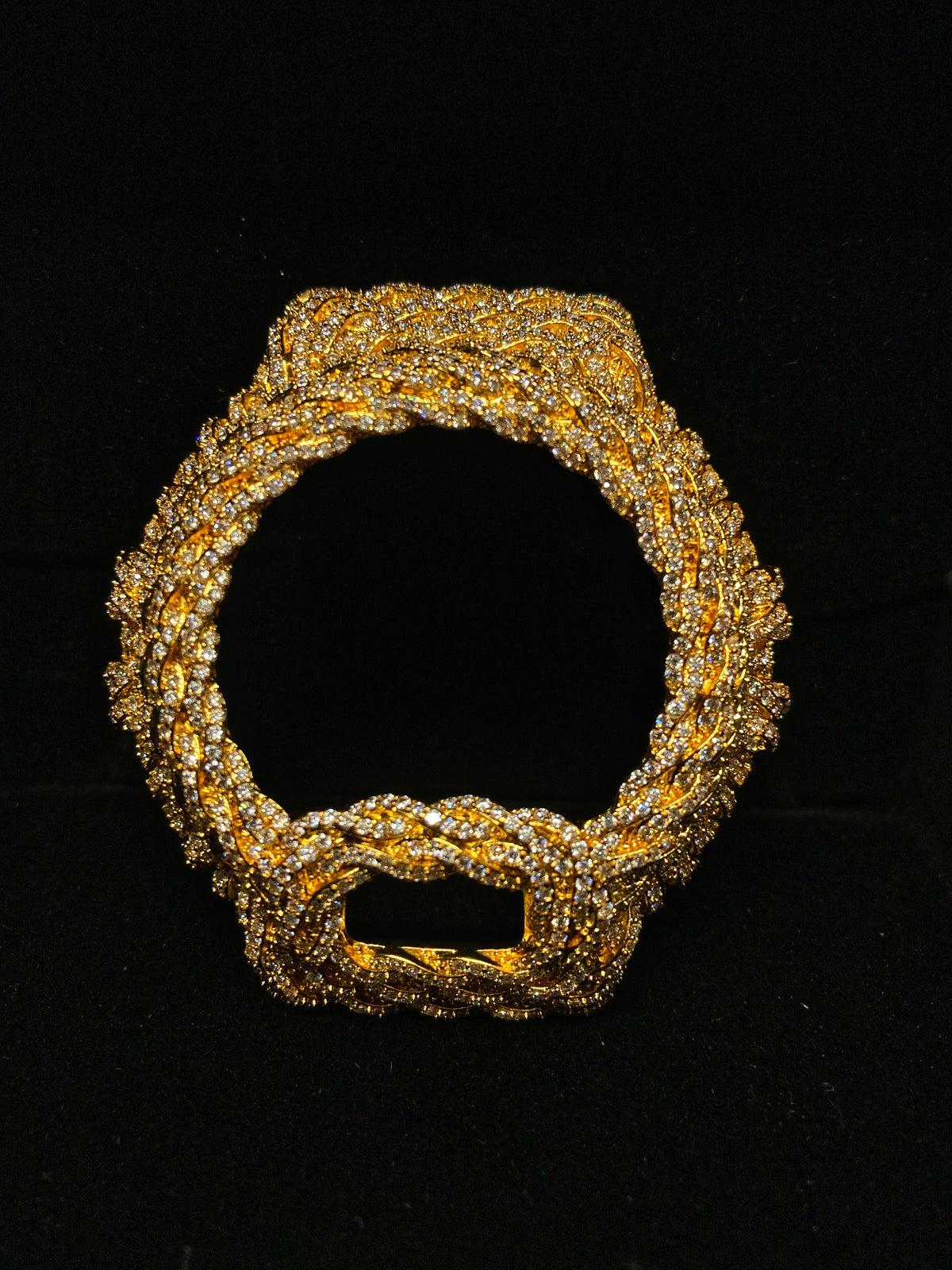 VVS Moissanite Gold Chunky Iced-Out Watch Bezel for Dw6900