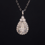 925 Sterling Silver Moissanite Drop Necklace | GRA Certified Women’s