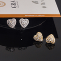 925 Sterling Silver Heart-Shaped VVS Moissanite Stud Earrings | Fine Jewelry for Women
