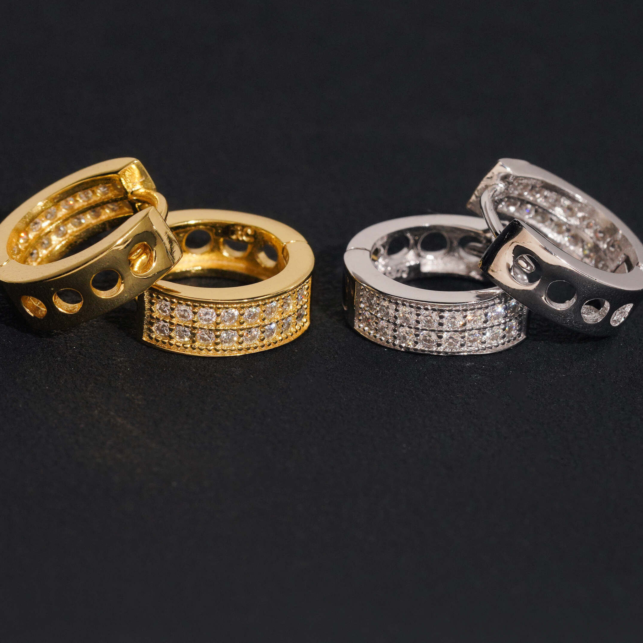 925 Sterling Silver Iced-Out Moissanite Hoop Earrings