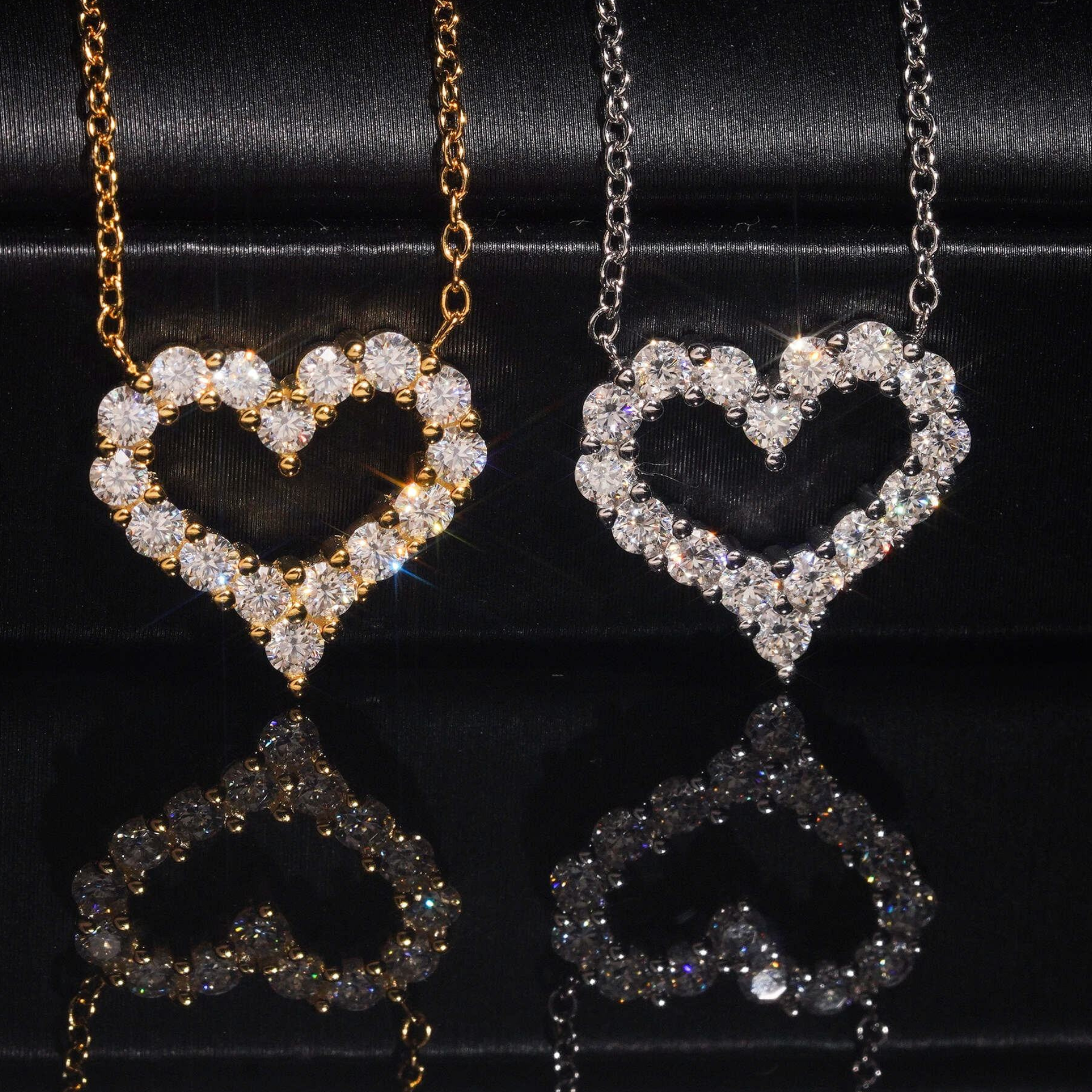 925 Sterling Silver Heart-Shaped Moissanite Necklace | Elegant Fine Jewelry for Women