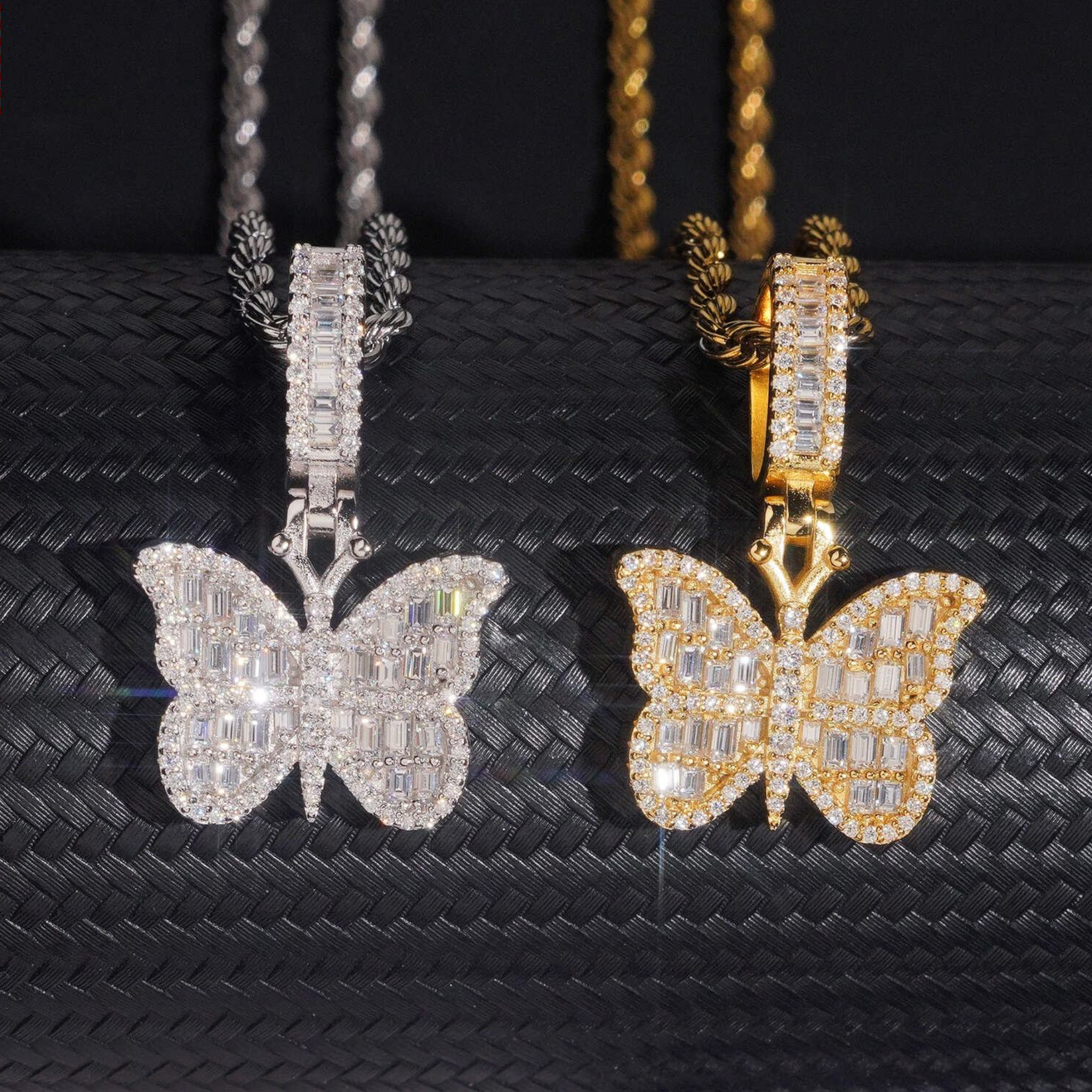 925 Sterling Silver Moissanite Butterfly Pendant