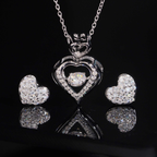 925 Sterling Silver Moissanite Necklace & Earrings Set | GRA Certified