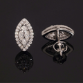 925 Sterling Silver Marquise Moissanite Stud Earrings | Iced-Out
