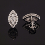 925 Sterling Silver Marquise Moissanite Stud Earrings | Iced-Out