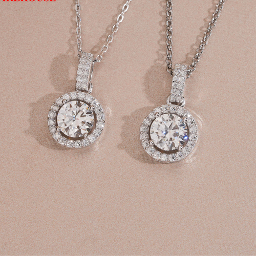 925 Sterling Silver 1CT Brilliant Cut VVS Moissanite Diamond Necklace | Women’s Fine Jewelry