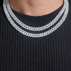 925 Sterling Silver 8mm Iced-Out Cuban Link Chain | GRA Certified Moissanite