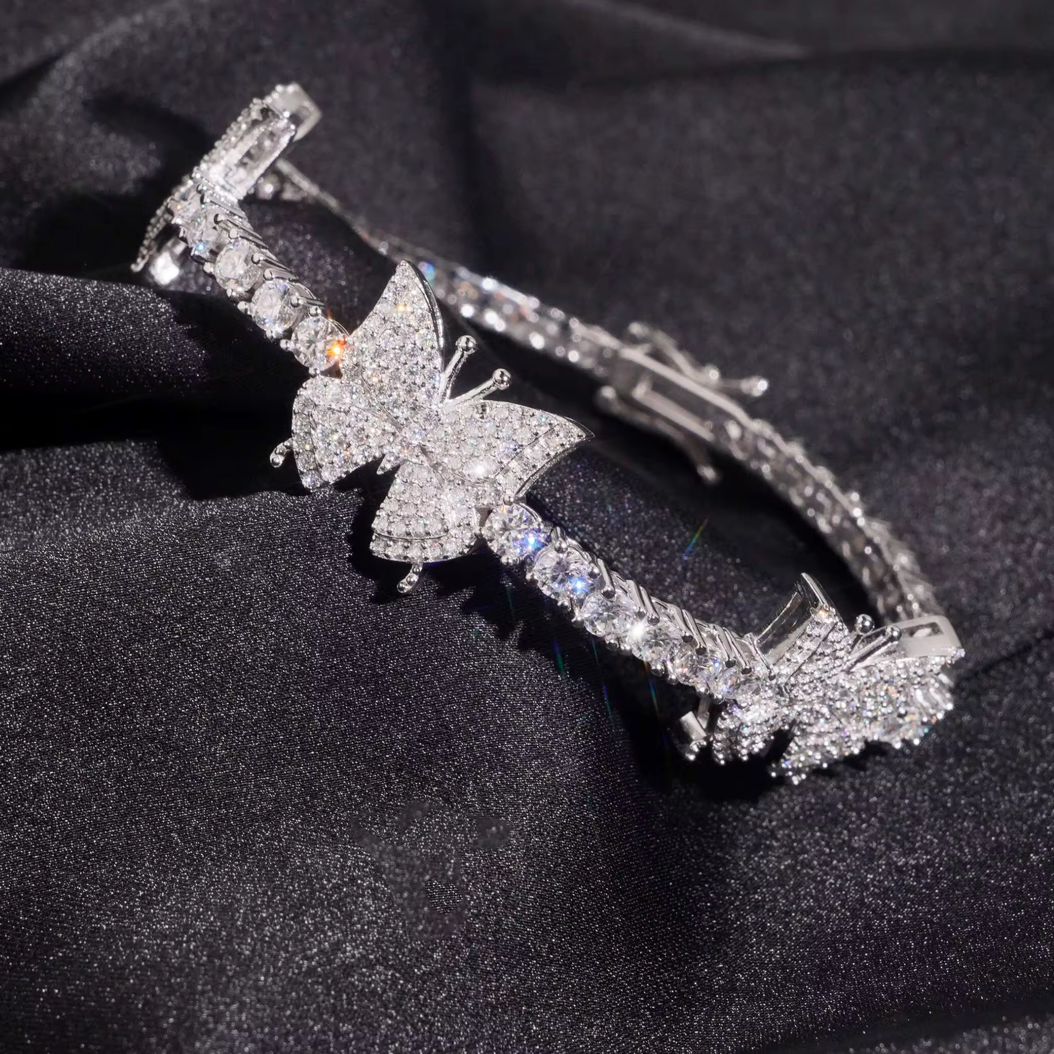 925 Sterling Silver 3mm Butterfly Tennis Bracelet | Moissanite