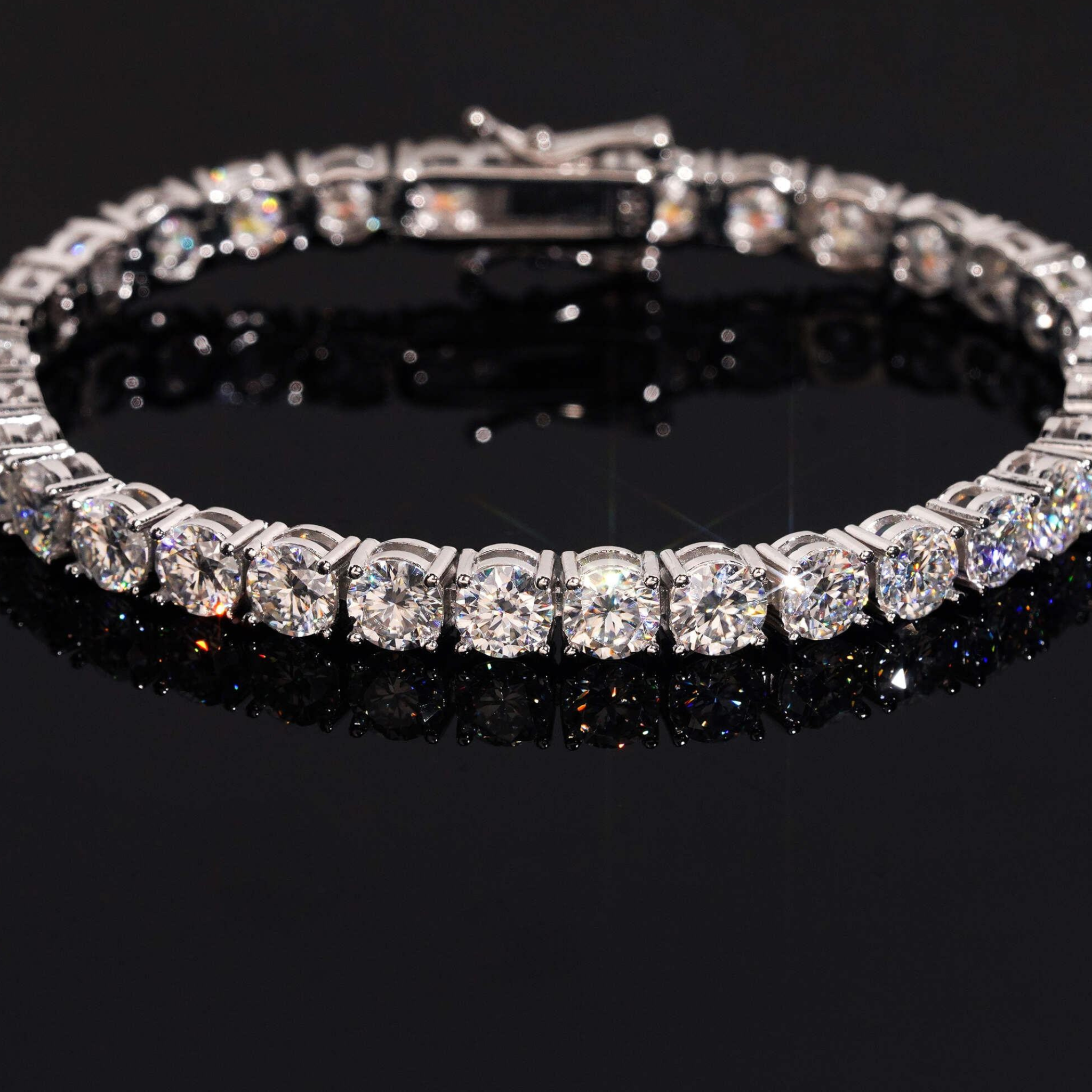 925 Sterling Silver 5mm Iced-Out Tennis Bracelet | GRA Certified VVS Moissanite