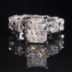 925 Sterling Silver 5ct Radiant Cut VVS Moissanite Diamond Ring | Women’s Engagement Fine Jewelry