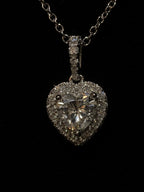 925 Sterling Silver VVS Moissanite Heart Necklace for Women