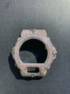 VVS Moissanite Silver Cross Iced-Out Watch Bezel for Dw6900