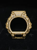 Gold VVS Moissanite Iced-Out G-Shock DW6900 Bezel – Geometric Design