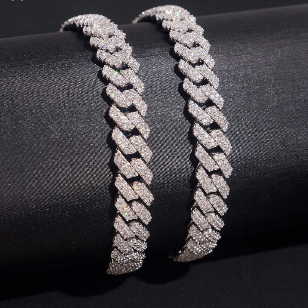 925 Sterling Silver 8mm Iced-Out Miami Cuban Bracelet | GRA Certified VVS Moissanite