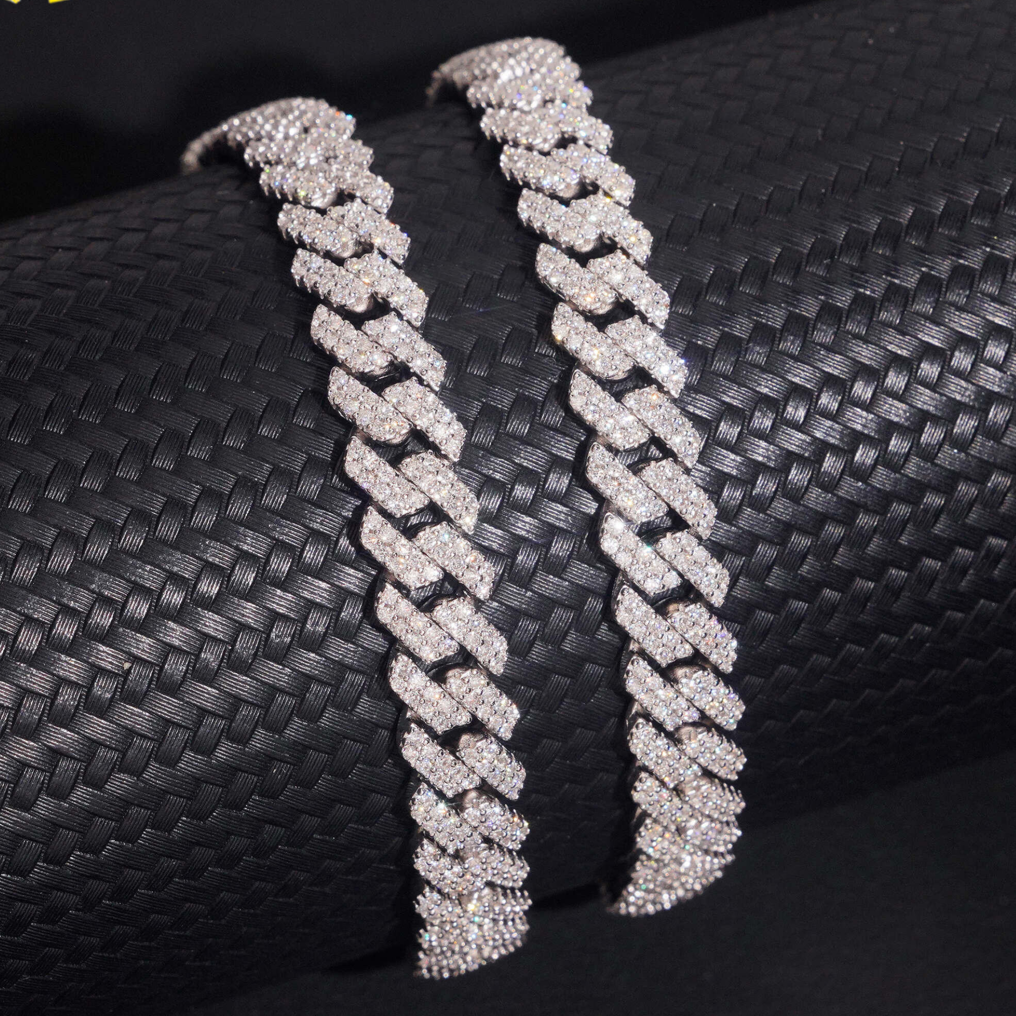 925 Sterling Silver 8mm Iced-Out Cuban Link Chain | GRA Certified Moissanite