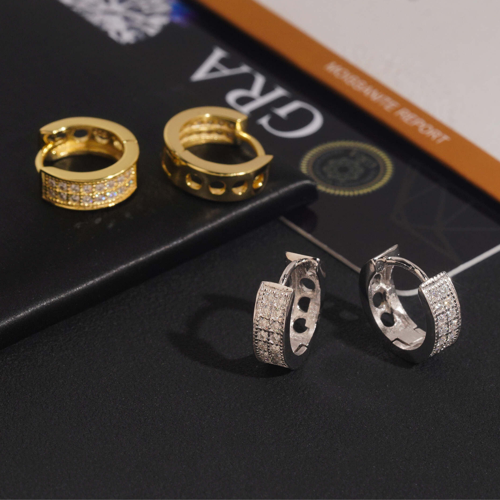 925 Sterling Silver Iced-Out Moissanite Hoop Earrings