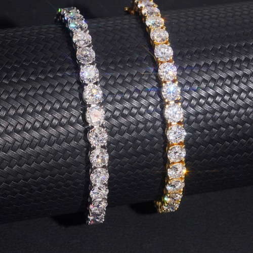 925 Sterling Silver 5mm Iced-Out Tennis Bracelet | GRA Certified VVS Moissanite