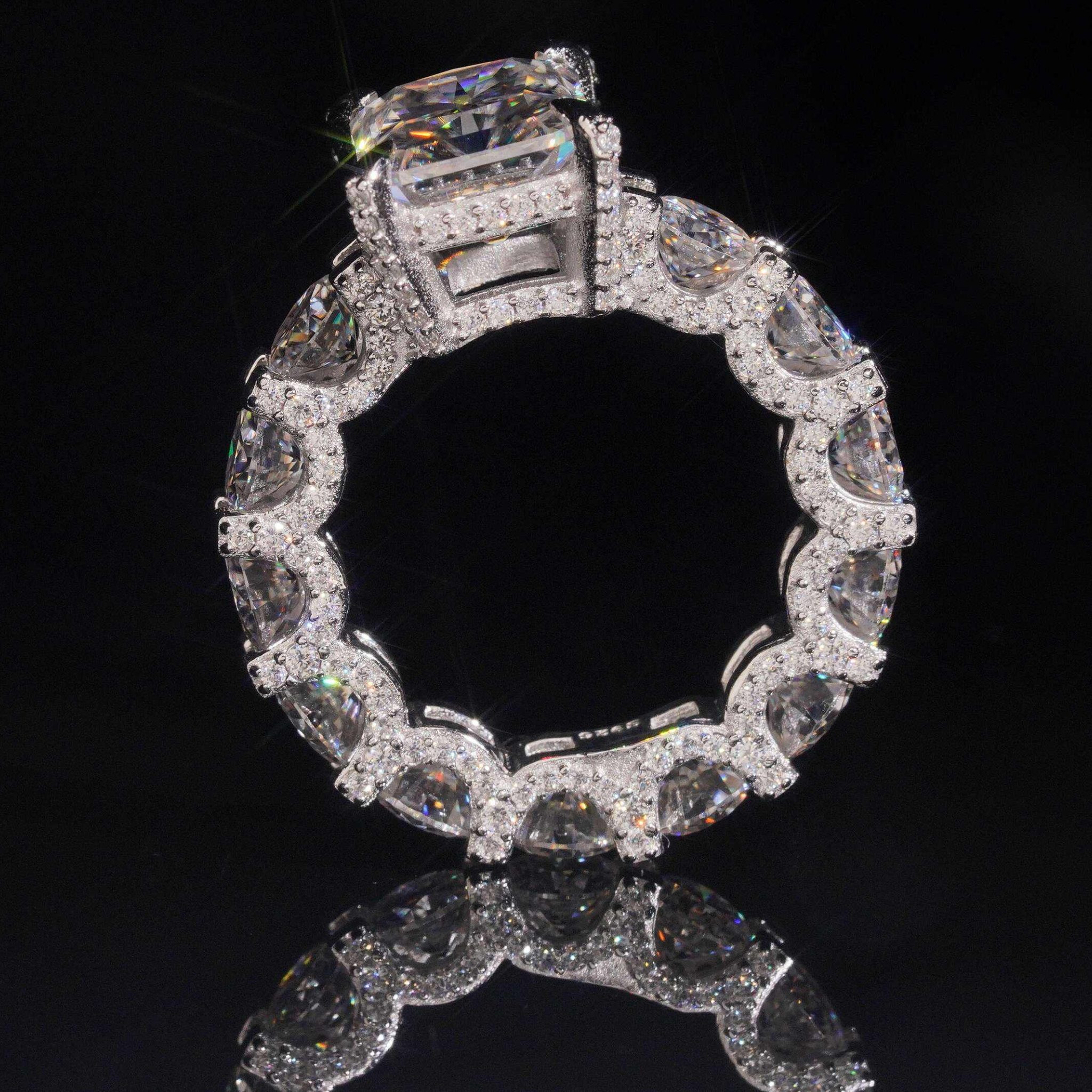 925 Sterling Silver 5ct Radiant Cut VVS Moissanite Diamond Ring | Women’s Engagement Fine Jewelry