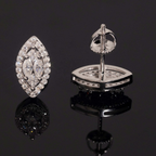 925 Sterling Silver Marquise Moissanite Stud Earrings | Iced-Out