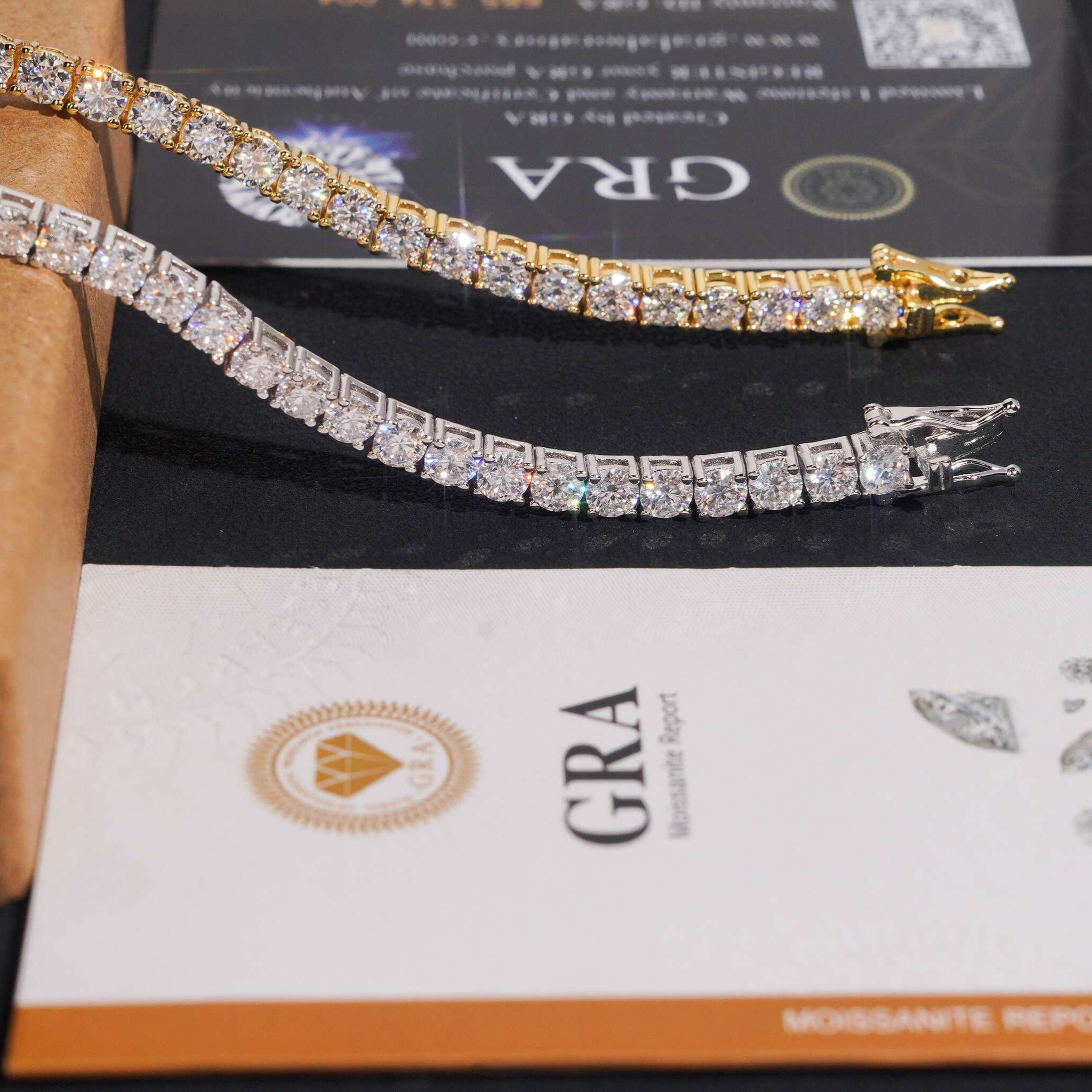 925 Sterling Silver 4mm Iced-Out Tennis Bracelet | VVS Moissanite GRA Certified