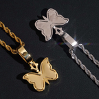 925 Sterling Silver Moissanite Butterfly Pendant