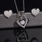 925 Sterling Silver Moissanite Necklace & Earrings Set | GRA Certified