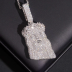925 Sterling Silver Iced-Out Jesus Pendant | Moissanite GRA Certified