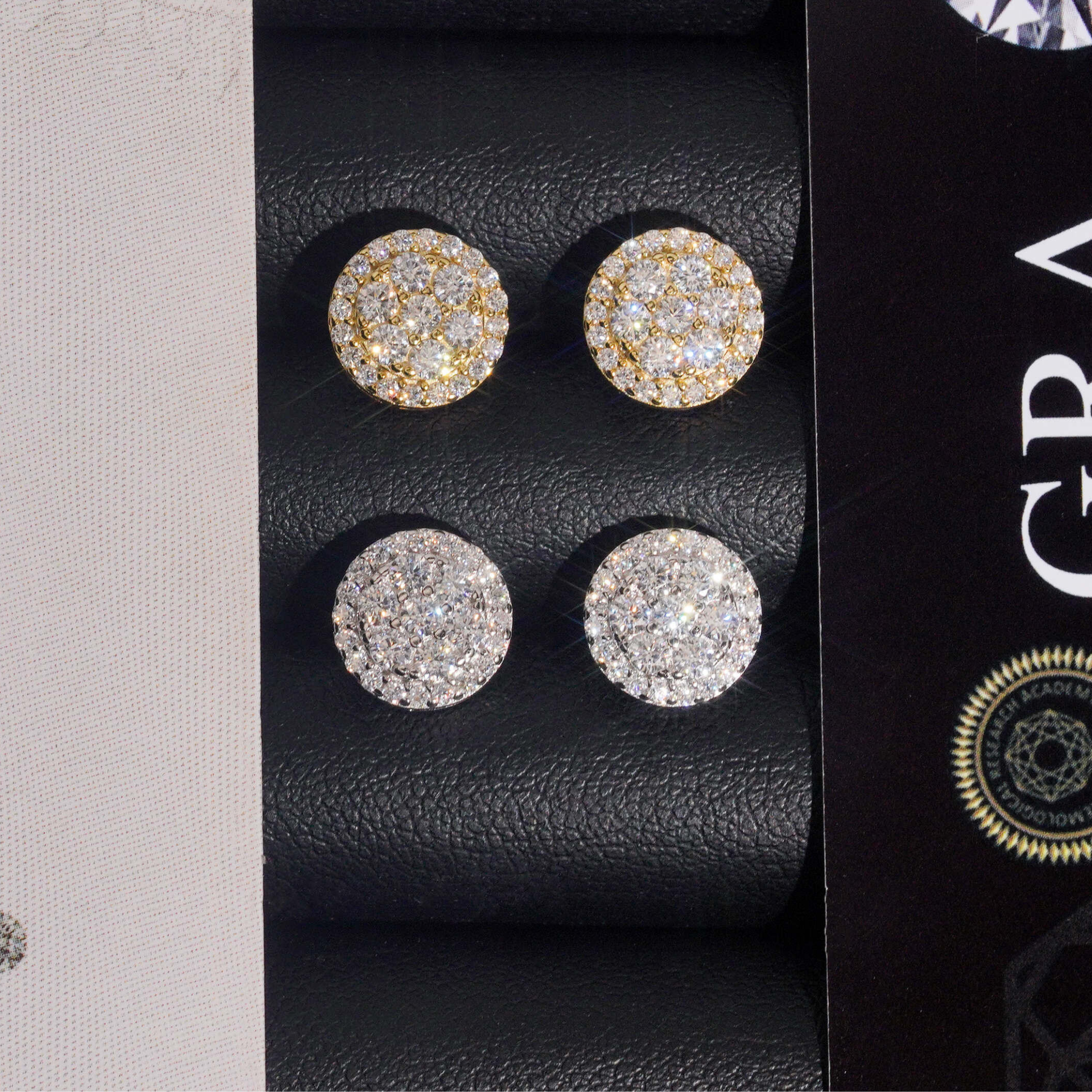 925 Sterling Silver Cluster Moissanite Stud Earrings | VVS Iced-Out Screw-Back