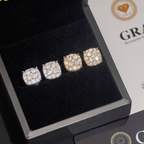 925 Sterling Silver 10mm Iced-Out Moissanite Stud Earrings | Screw-Back