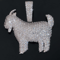 925 Sterling Silver GOAT Pendant | Iced-Out VVS Moissanite GRA Certified