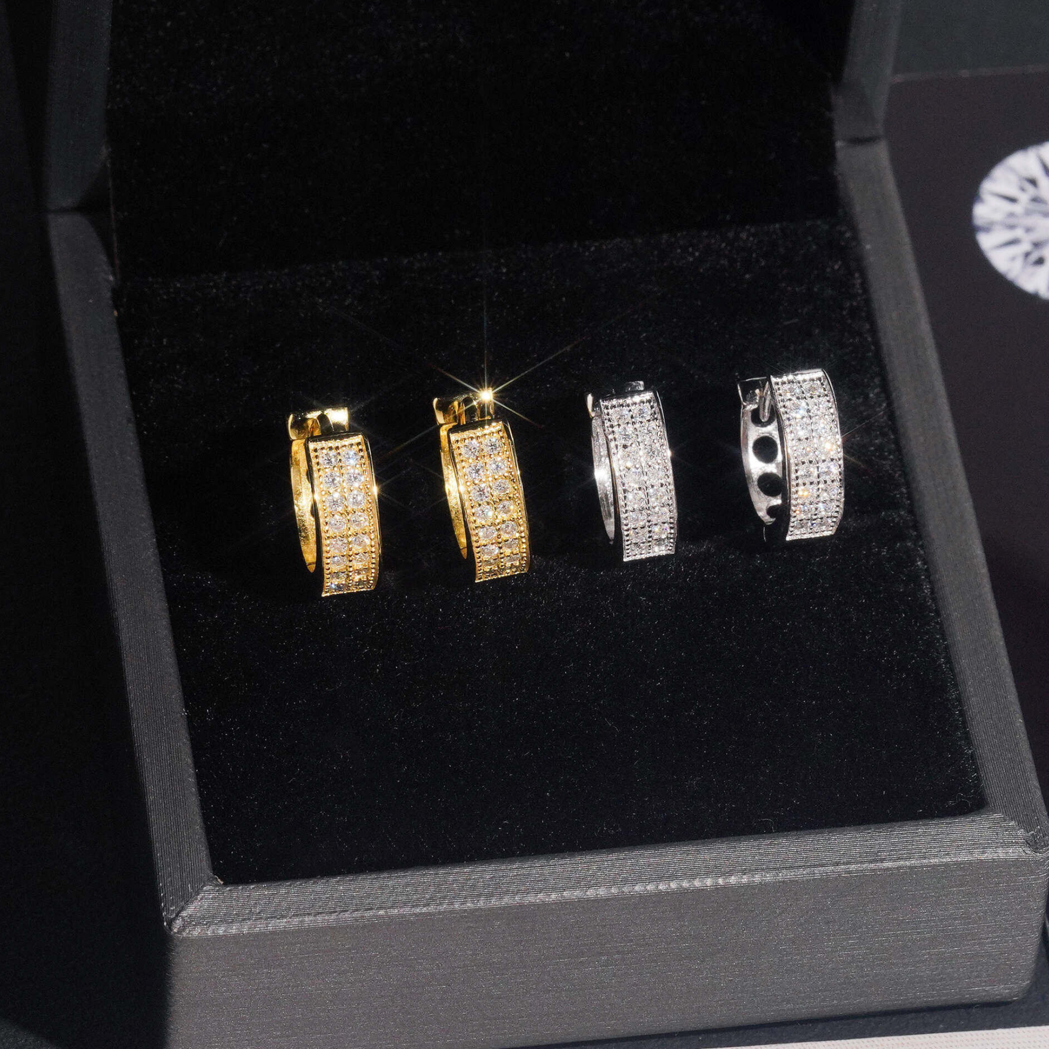 925 Sterling Silver Iced-Out Moissanite Hoop Earrings