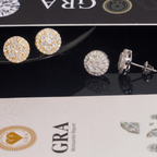 925 Sterling Silver Cluster Moissanite Stud Earrings | VVS Iced-Out Screw-Back