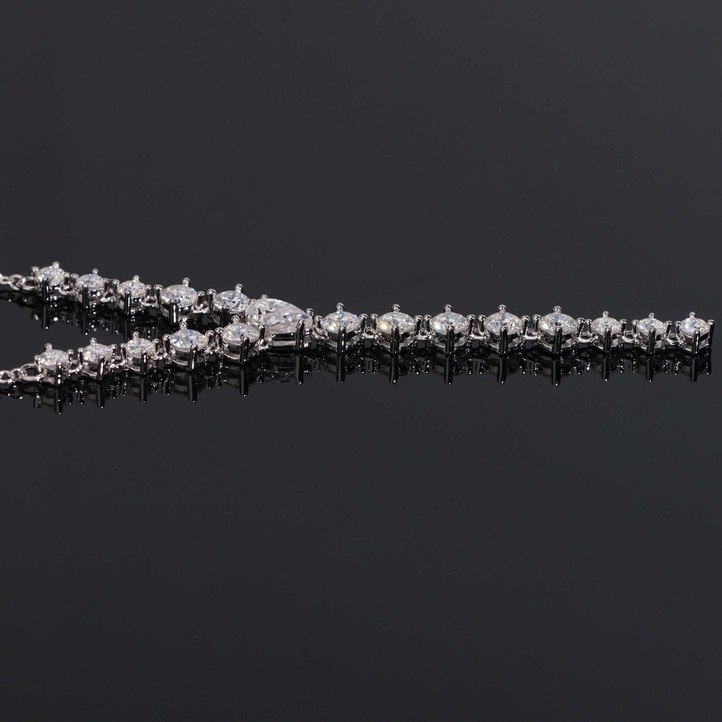 925 Sterling Silver Elegant Moissanite Necklace | GRA Certified Women’s