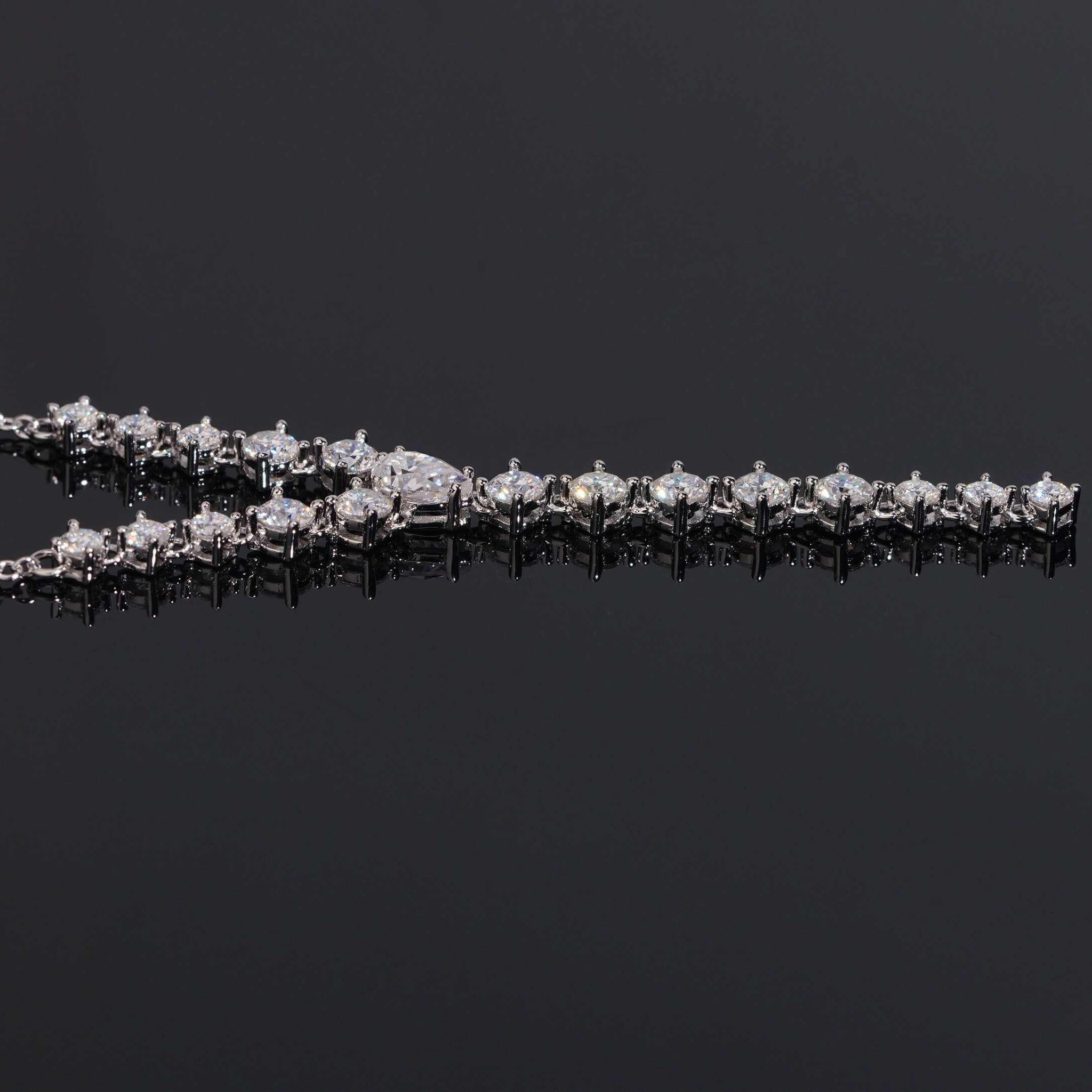 925 Sterling Silver Elegant Moissanite Necklace | GRA Certified Women’s