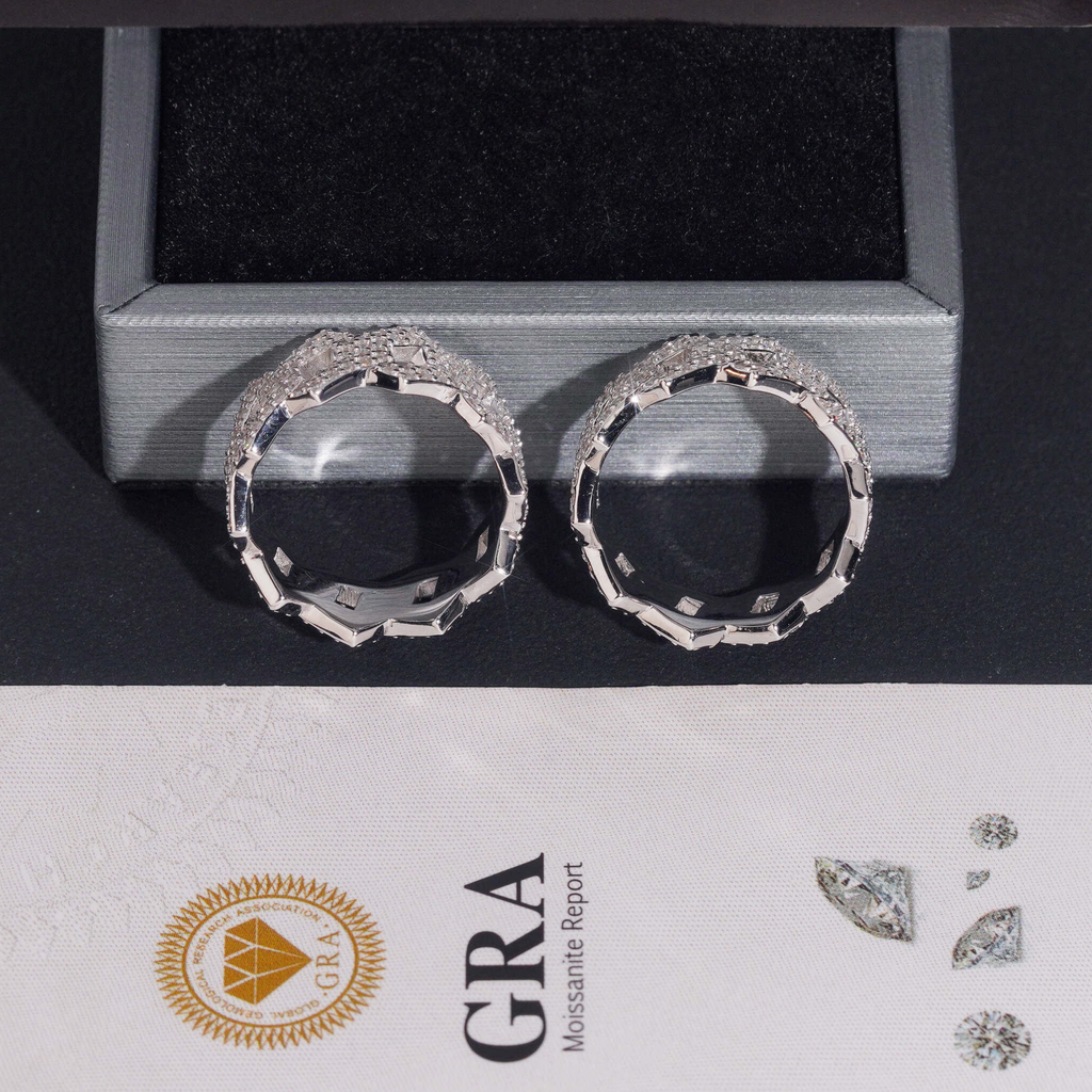 925 Sterling Silver Iced-Out Cuban Ring | Moissanite