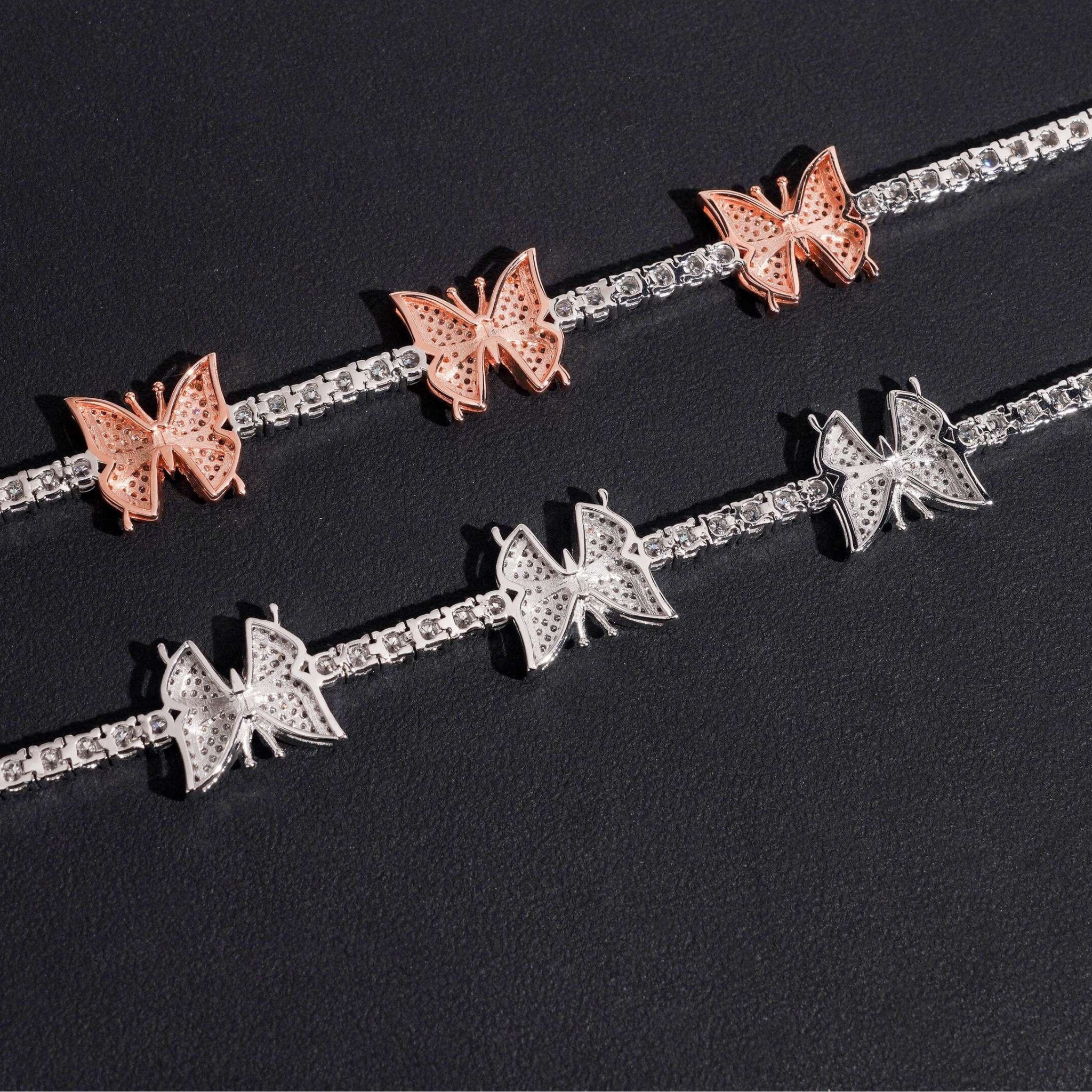 925 Sterling Silver 3mm Butterfly Tennis Bracelet | Moissanite