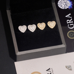 925 Sterling Silver Heart-Shaped VVS Moissanite Stud Earrings | Fine Jewelry for Women