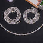 925 Sterling Silver 6.5mm Iced-Out Moissanite Tennis Chain | Fine Jewelry