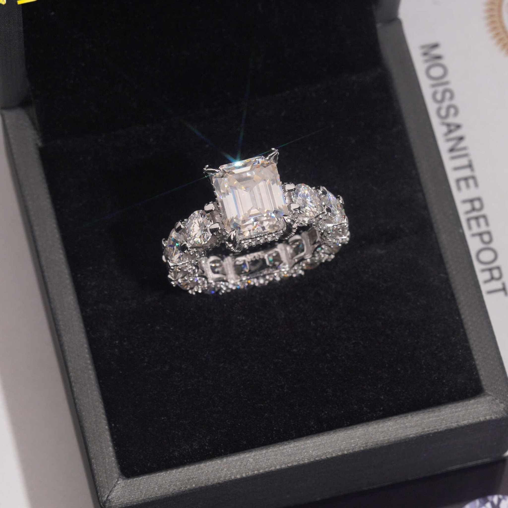 925 Sterling Silver 5ct Emerald Cut VVS Moissanite Diamond Ring | Women’s Engagement Fine Jewelry