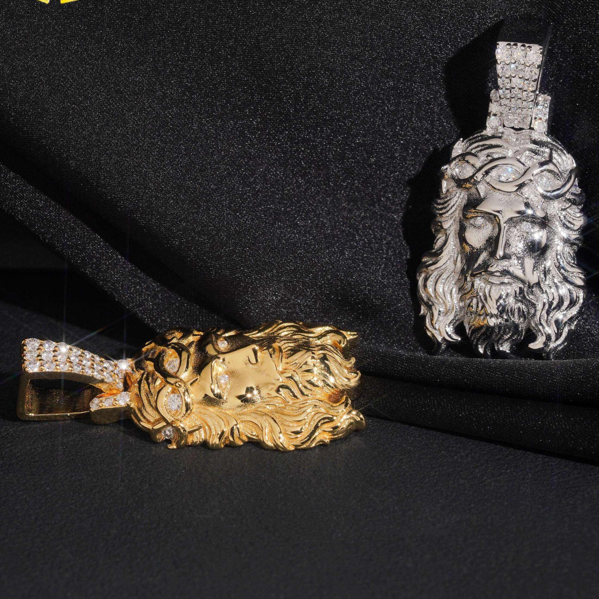 925 Sterling Silver Iced-Out Jesus Pendant | D Color VVS Moissanite