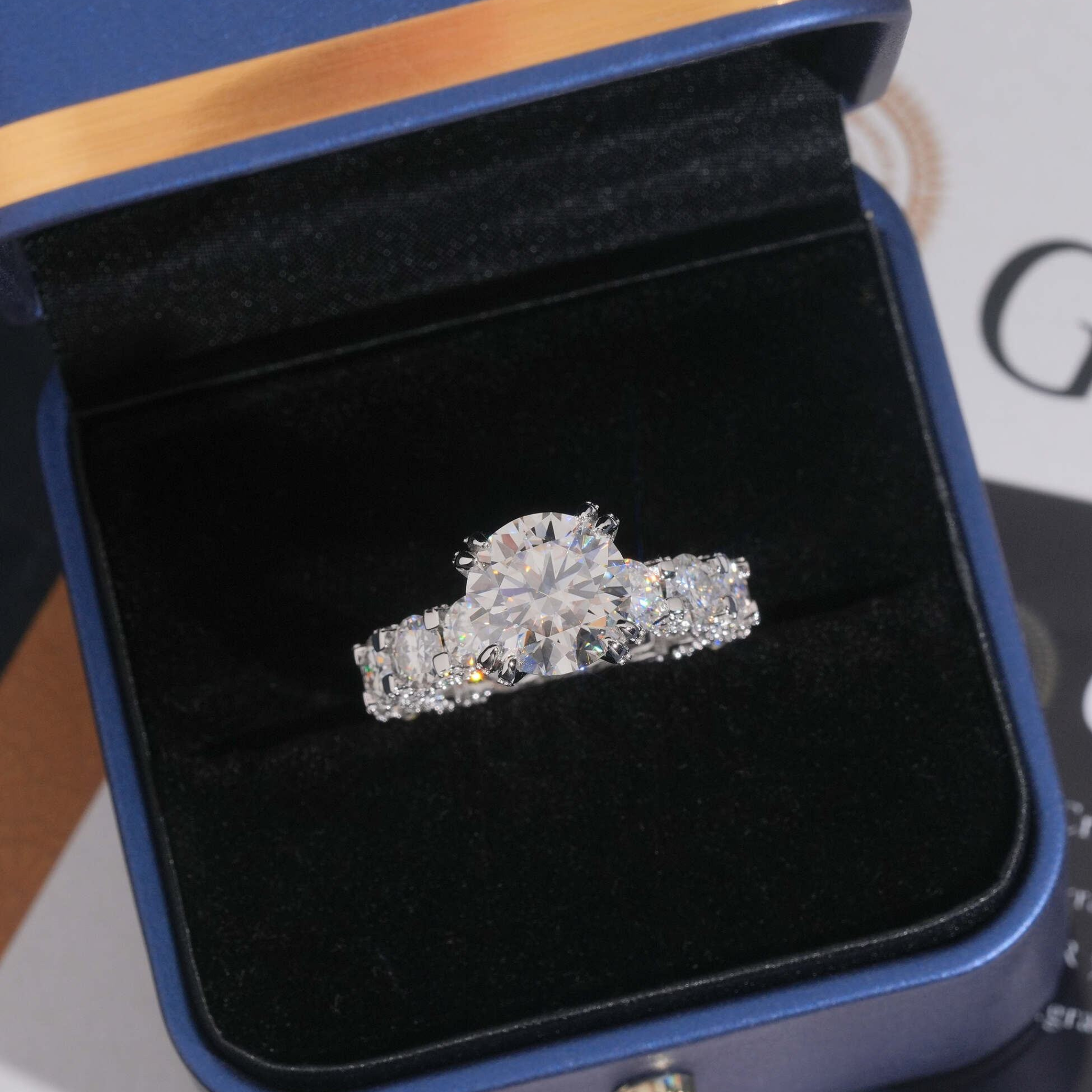 925 Sterling Silver Iced-Out Wedding Ring | 5CT VVS Moissanite