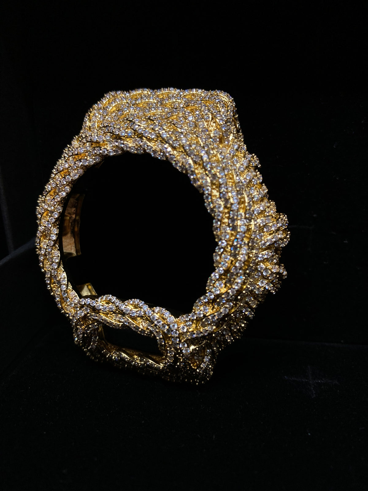 VVS Moissanite Gold Chunky Iced-Out Watch Bezel for Dw6900