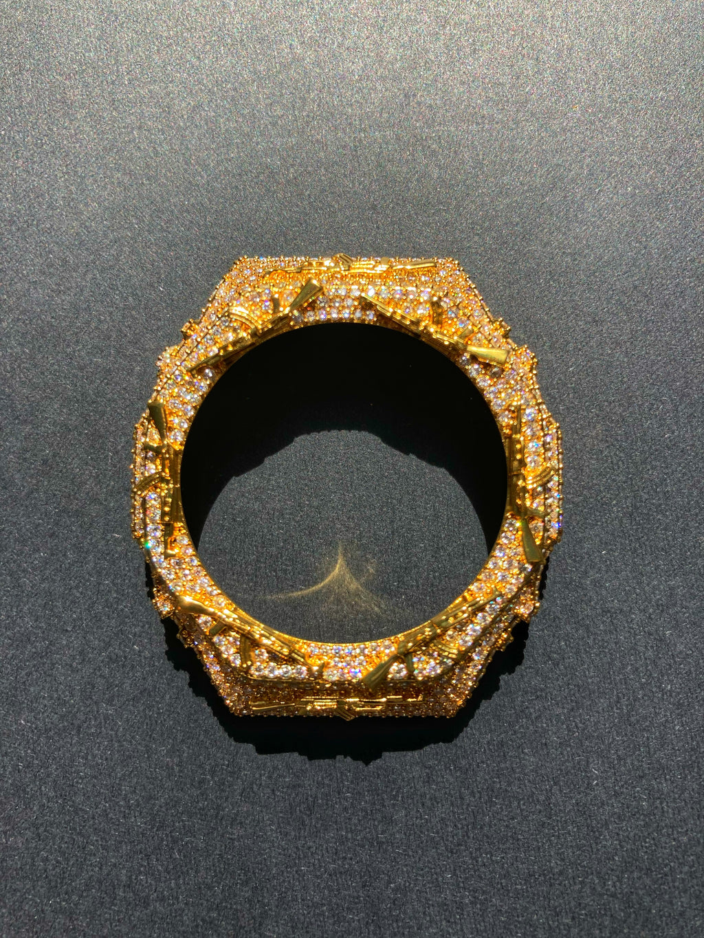 VVS Moissanite Iced-Out AK-47 Watch Bezel – Silver & Gold for GM2100 & GA2100