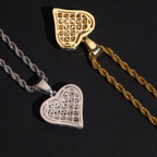 925 Sterling Silver Fully Iced-Out VVS Moissanite Heart Pendant