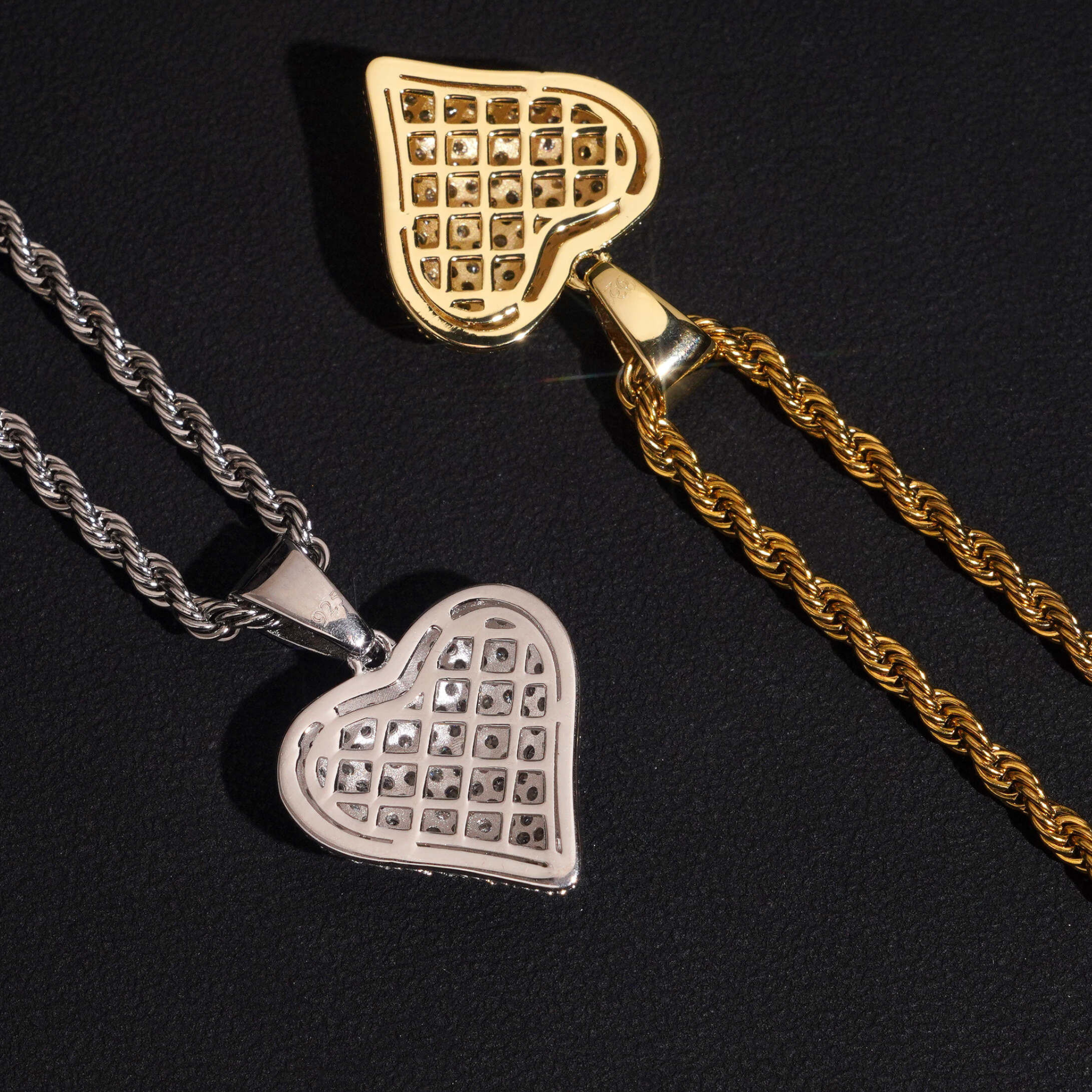 925 Sterling Silver Fully Iced-Out VVS Moissanite Heart Pendant