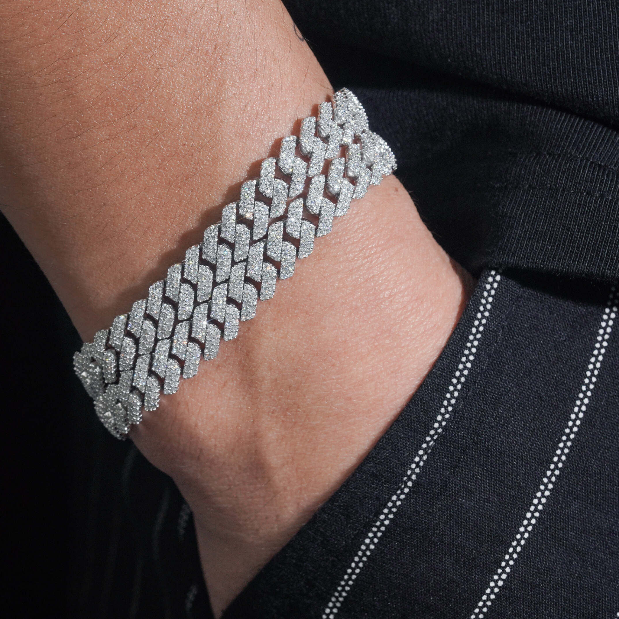925 Sterling Silver 8mm Iced-Out Miami Cuban Bracelet | GRA Certified VVS Moissanite