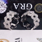 925 Sterling Silver Iced-Out Cuban Ring | Moissanite
