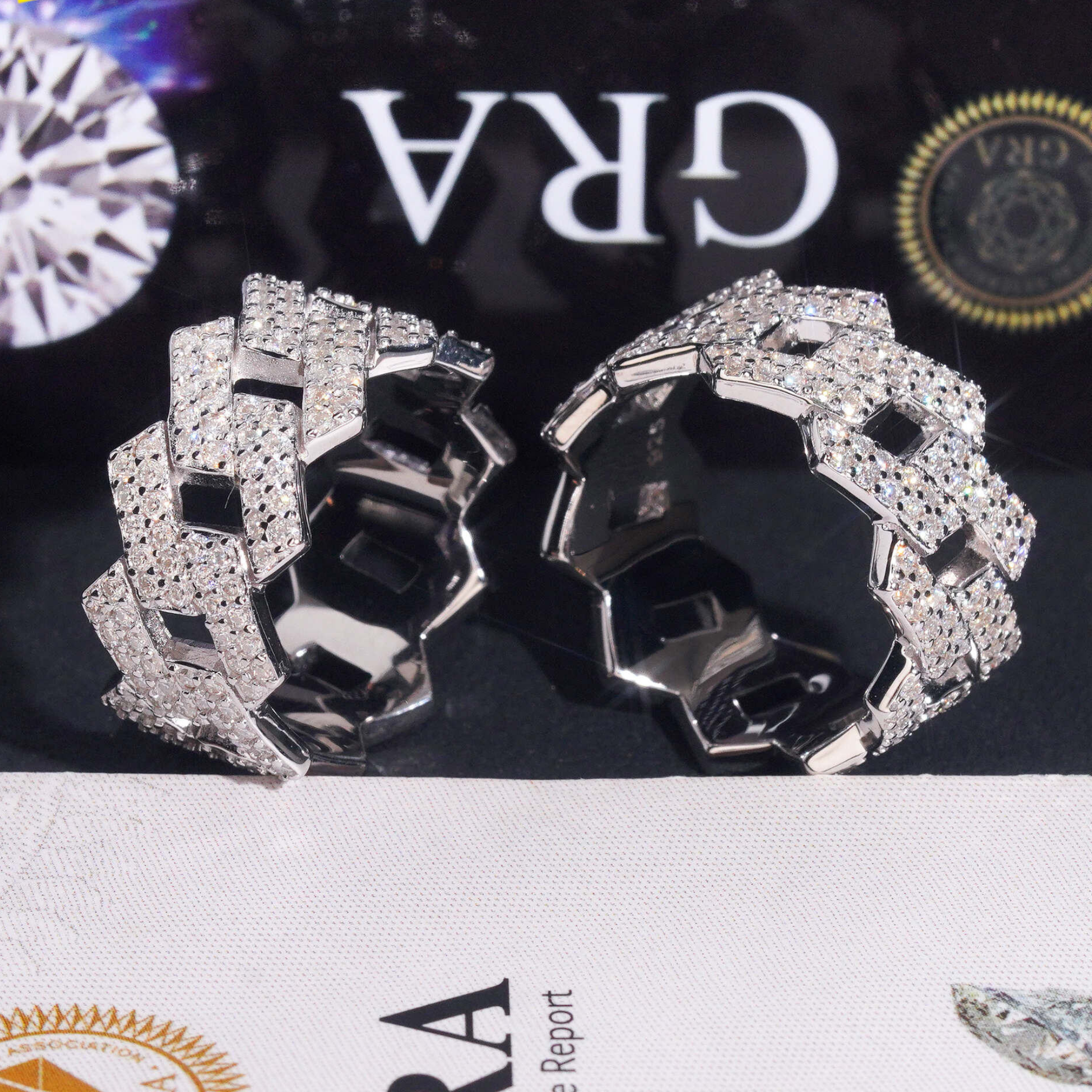 925 Sterling Silver Iced-Out Cuban Ring | Moissanite