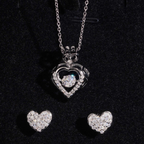 925 Sterling Silver Moissanite Necklace & Earrings Set | GRA Certified