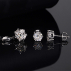 925 Sterling Silver 6.5mm Moissanite Necklace & Earrings Set | Women’s Fine Jewelry